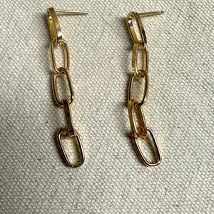 Gold Vertigo Dangle Drop Earrings  Long 5 link